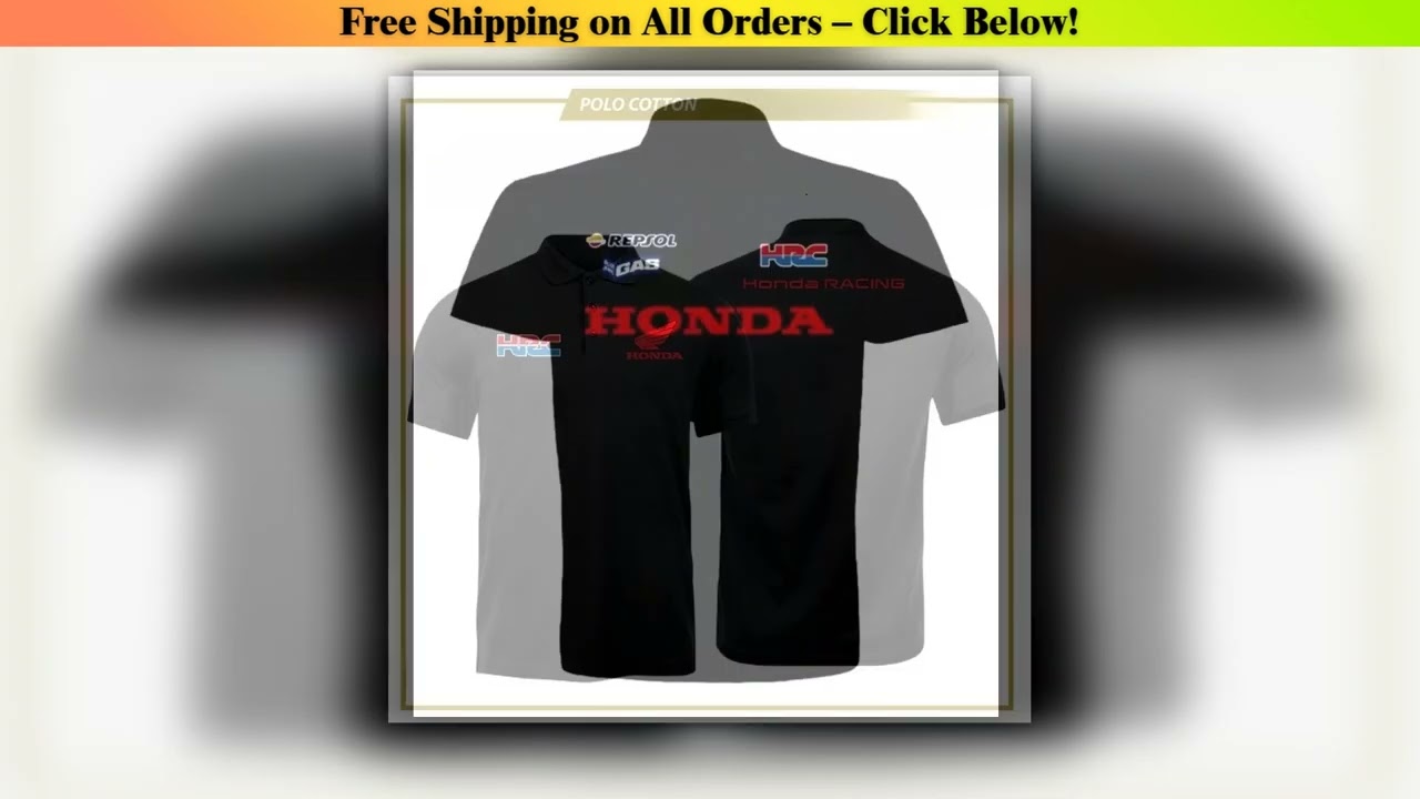 Honda men's cotton polo shirt motorcycle enthusiast badge racing 2025 summer high quality polo