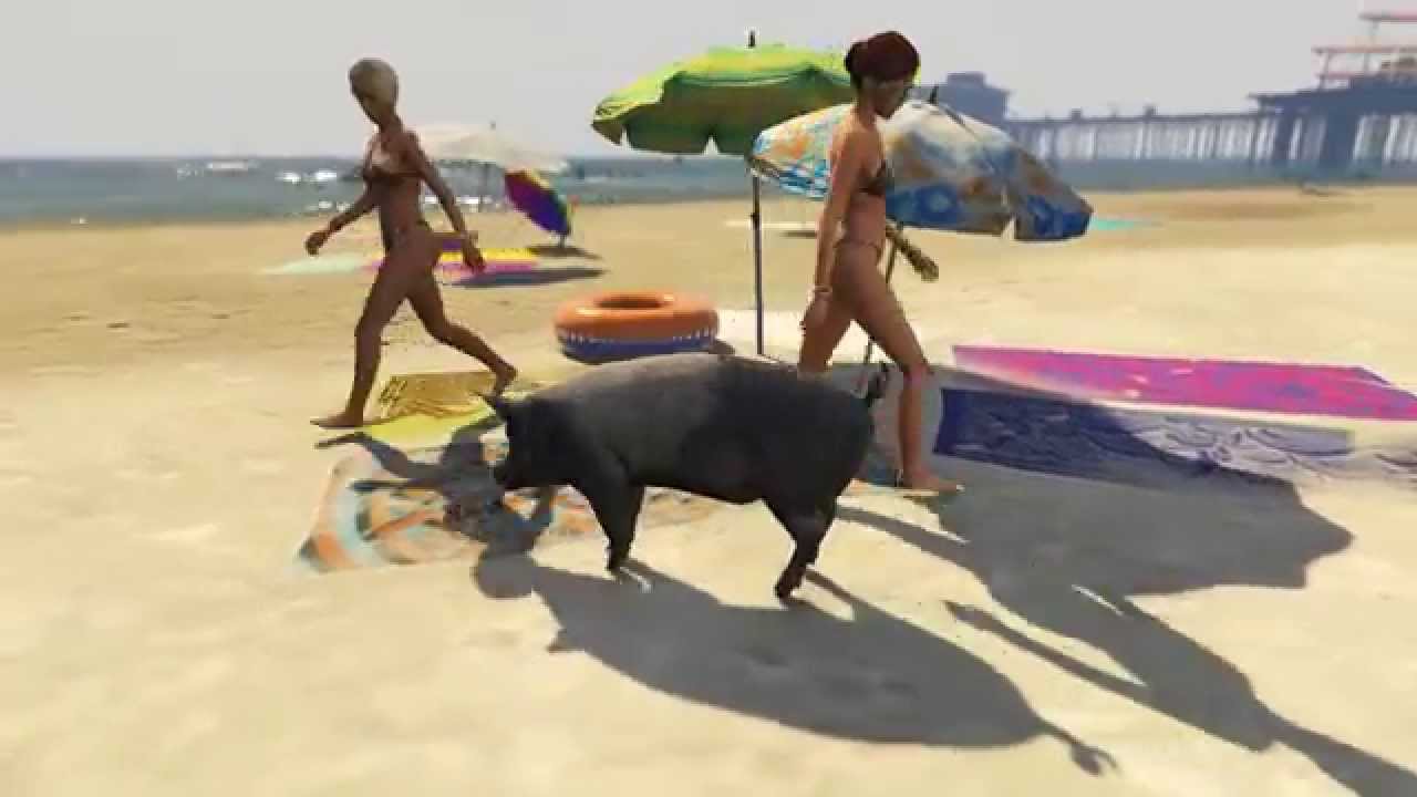 GTA 5 PC Mods - A Pig Rampage Story (Funny Moments)