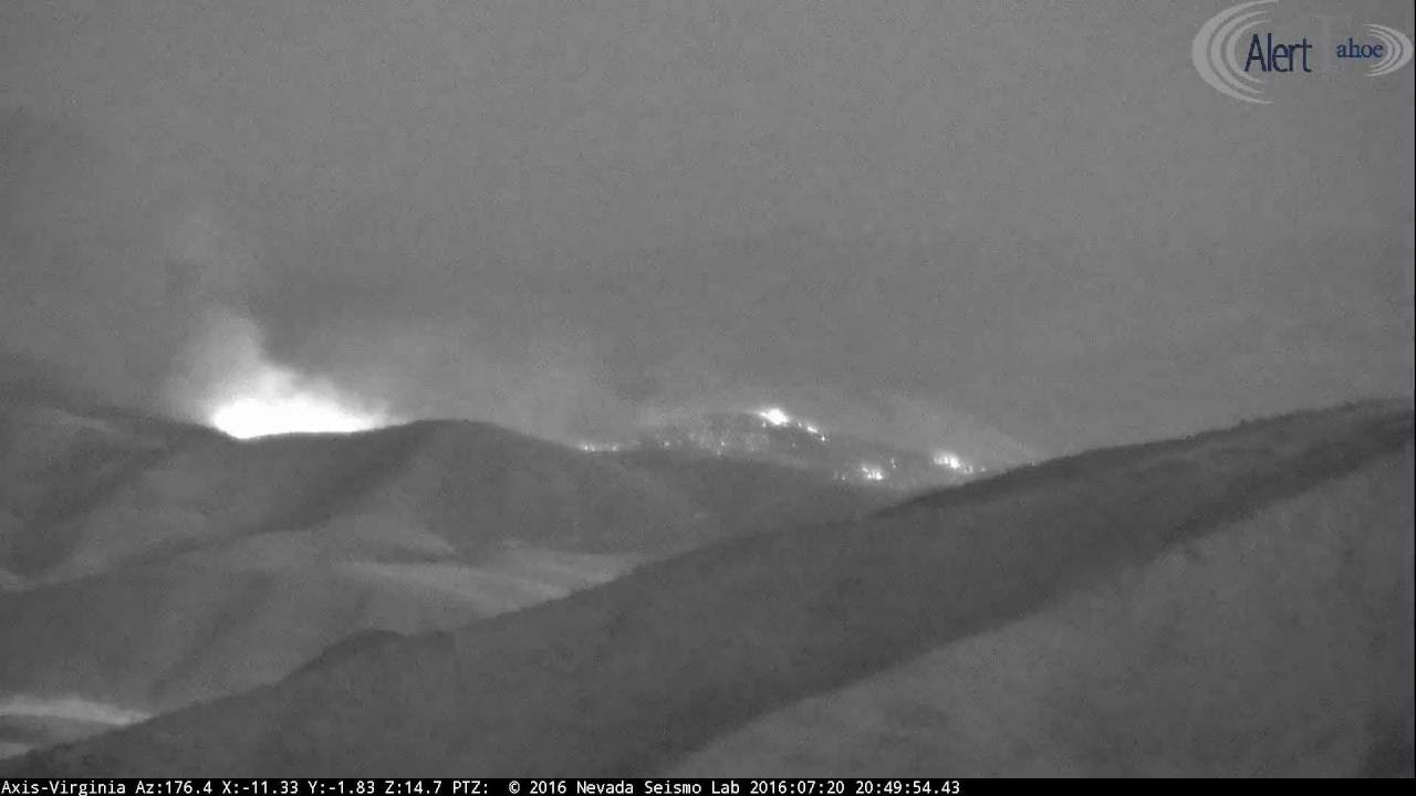 Shooting Range Fire seen from Virginia Peak at 8 PM - YouTube