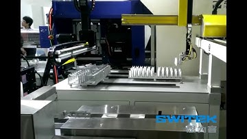 packing machine matched with full automated robot arm together. used in injection molding machine.