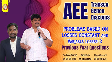 Previous  Questions for  AEE, TRANSCO, GENCO | Transformer | Losses: Constant & Variable Losses - 2