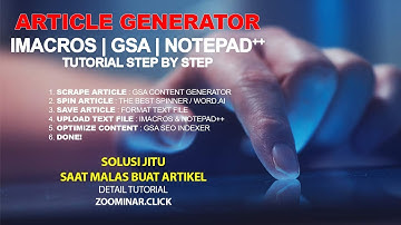 Cara Membuat Artikel Blogspot | Imacros Pemula | GSA Content Generator