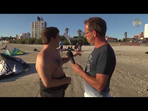 Rafa tomó clases de kitesurf en las playas de Montevideo