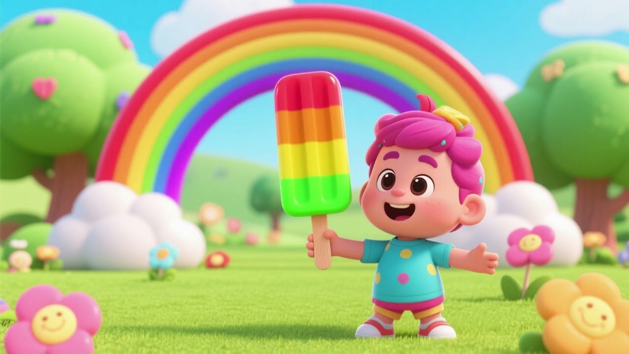 Rainbow Popsicle Song 🌈 | Learn Colors with JJ | Fun Kids Nursery Rhyme