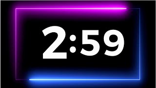 Pink and Blue Neon 3 Minute Timer