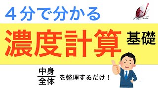 【小5,小6ベーシック算数】 4分で分かる『濃度計算の基礎』中学受験対策