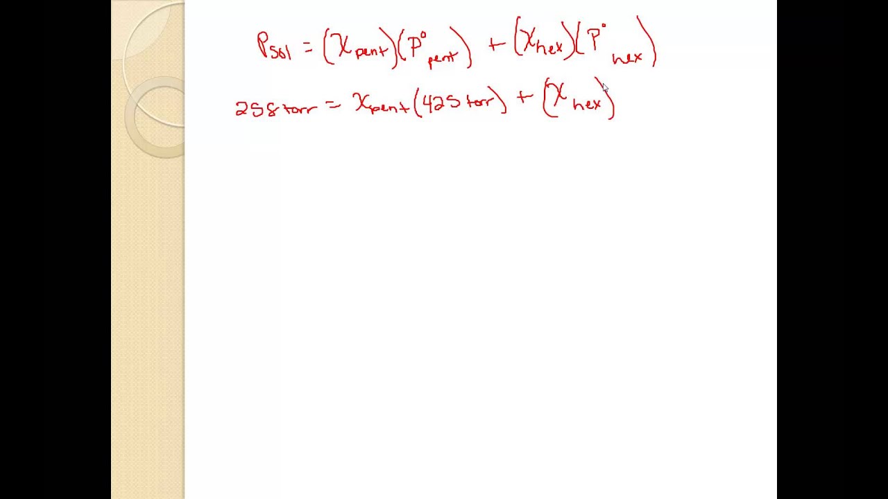 raoult's law in 2 component systems - YouTube