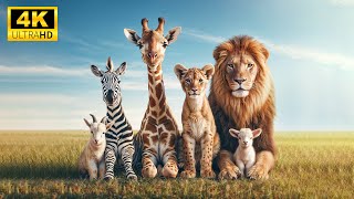 Lovely Autumn Moments Of Baby Wild Animals With Relaxing Music : Cute Animals 4K (60FPS)