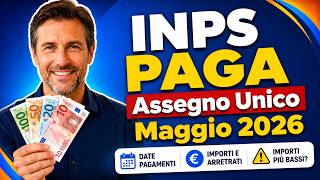 🚨 PAGAMENTI ASSEGNO UNICO MAGGIO 2026: INPS PAGA 💶 Date, Arretrati e IMPORTI PIÙ BASSI?