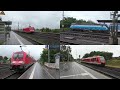 Bahnverkehr in Büchen mit Eurocity, Br 182 + Tonleiter, ICE 1,4 & T, Br 101 + Intercity und Br 187