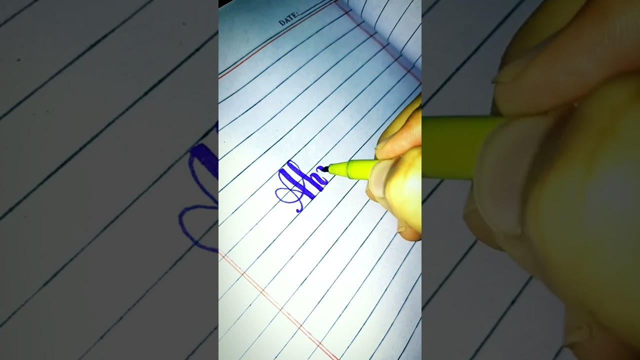 English calligraphy with cut marker WoW. 