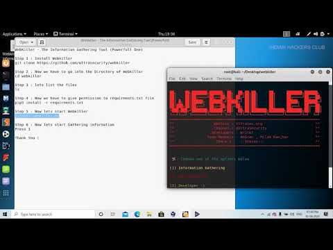 How to gather Information with WebKiller ? The Information Gathering tool