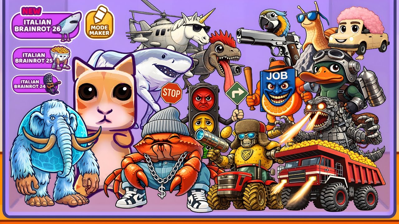 Merge Fellas Italian Brainrot 26 - Carrotini Brainini | New Mode Maker - Max Level Gameplay