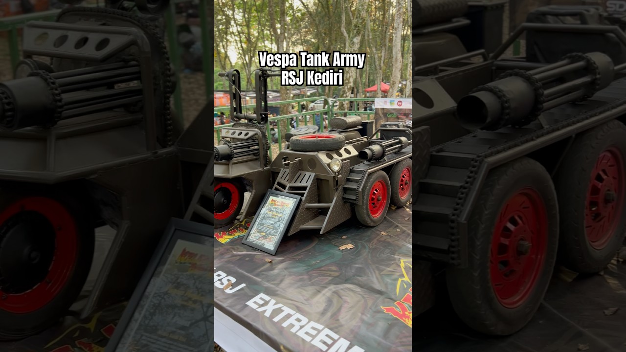 Vespa modifikasi tank army made in RSJ Kediri 