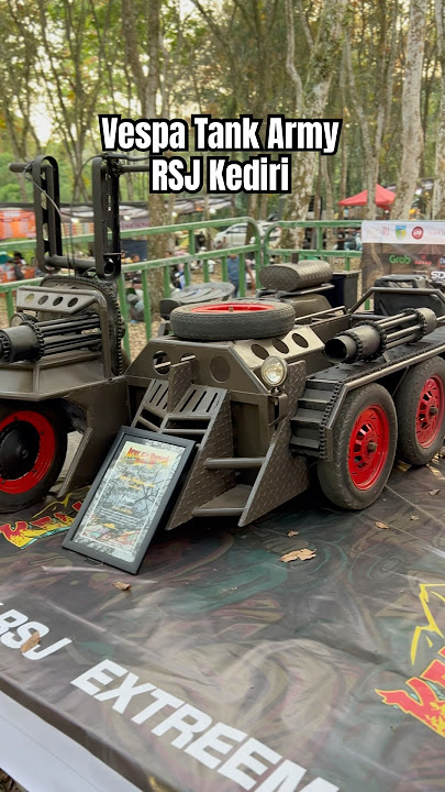 Vespa modifikasi tank army made in RSJ Kediri #vespa #vespaextreme #vespamodifikasi