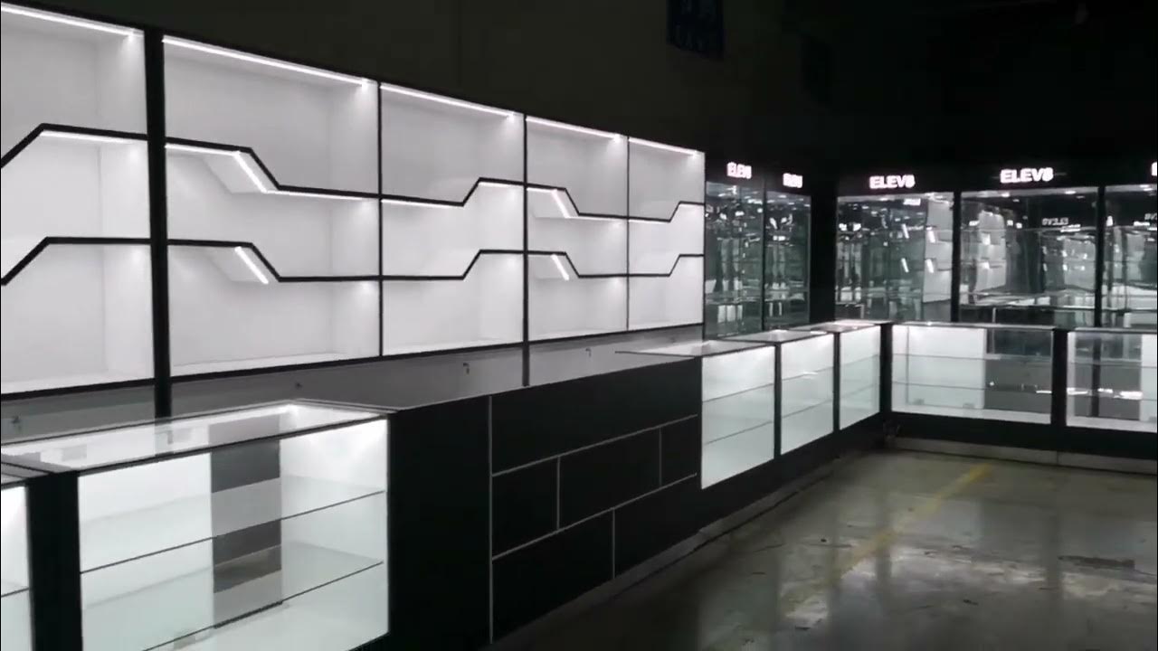Smoke shop display glass counter shelves smoke shop showcase YouTube