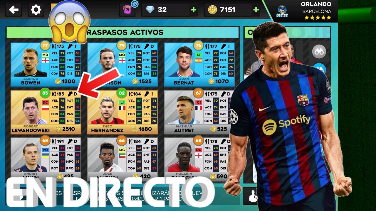 DLS 23 CON LA PLANTILLA DE BARCELONA 😱 LEWANDOWSKI I MAS