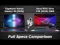 Gigabyte Aorus Master 18 2025 vs Asus ROG Strix G18 2025 G815 🔥 Full Specs Comparison