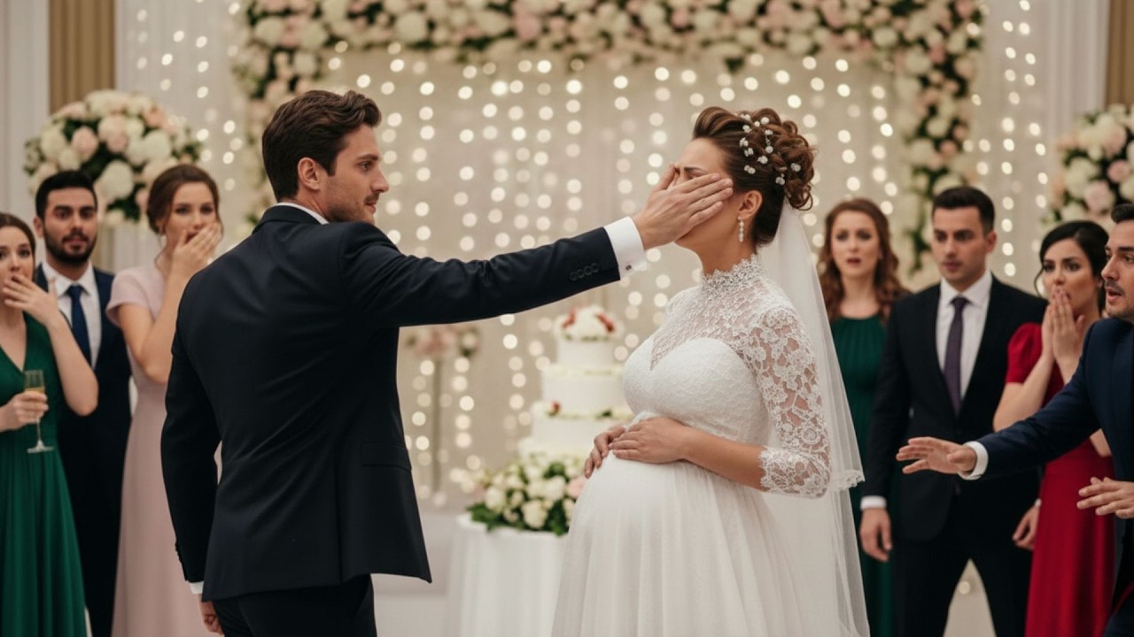 În ziua nunții, o palmă în public dată miresei însărcinate cu gemeni a pus capăt tuturor.