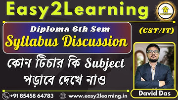 Diploma 6th Sem CST/IT Details syllabus analysis | 2025 Session |  by David Sir