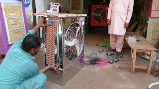 Amazing Technique an Air COOLER Body Making & Install a 12 Volt DC Electric Motor