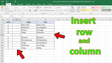 How to insert rows and columns in excel