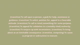 what is the meaning of invoke