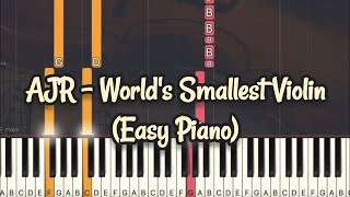 AJR - World's Smallest Violin (Simple Piano, Piano Tutorial) Sheet