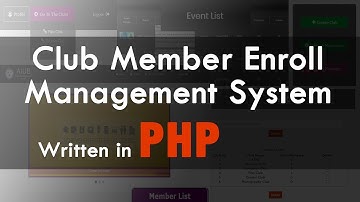 Club Member Enroll Management System - PHP V1.0
