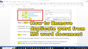 How to Remove duplicate word from MS word document  #GeniusNow