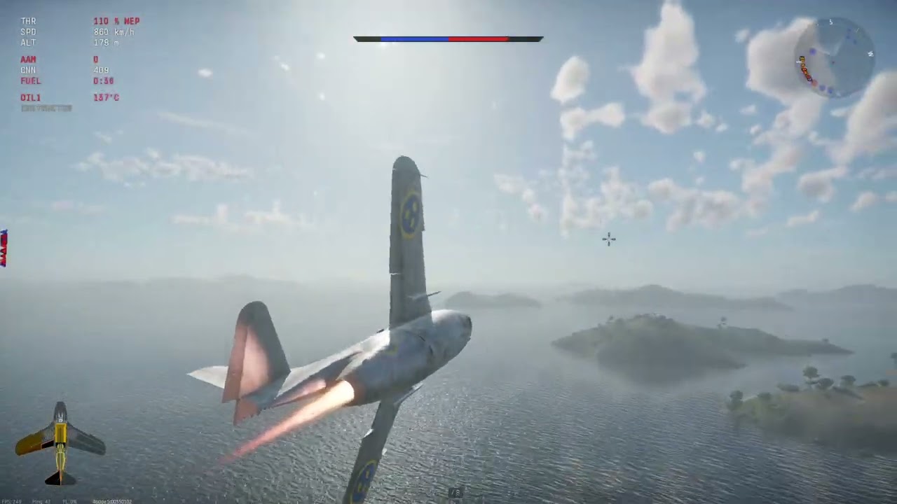 Smurfing Enemy Jet Fighters | SAAB J29 Tunnan | War Thunder