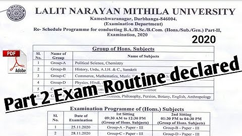 Lnmu part 2 examination programme list 2020