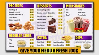 Upgrade Your Restaurant Menu Today | Professional Digital Menu Board & Animated Menu Design