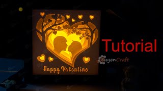 How to DIY Valentines Day Lightbox - Lightbox Cutting Cricut | 3D Shadow Box Cutting Cricut