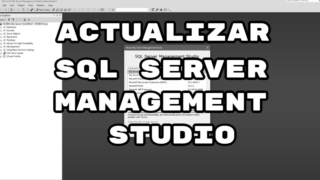 Actualizando el SQL Server Management Studio - YouTube