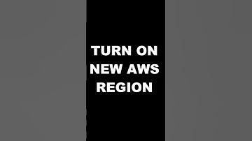 Turn on new region in AWS ☁️- HOW & WHY  | basic shorts
