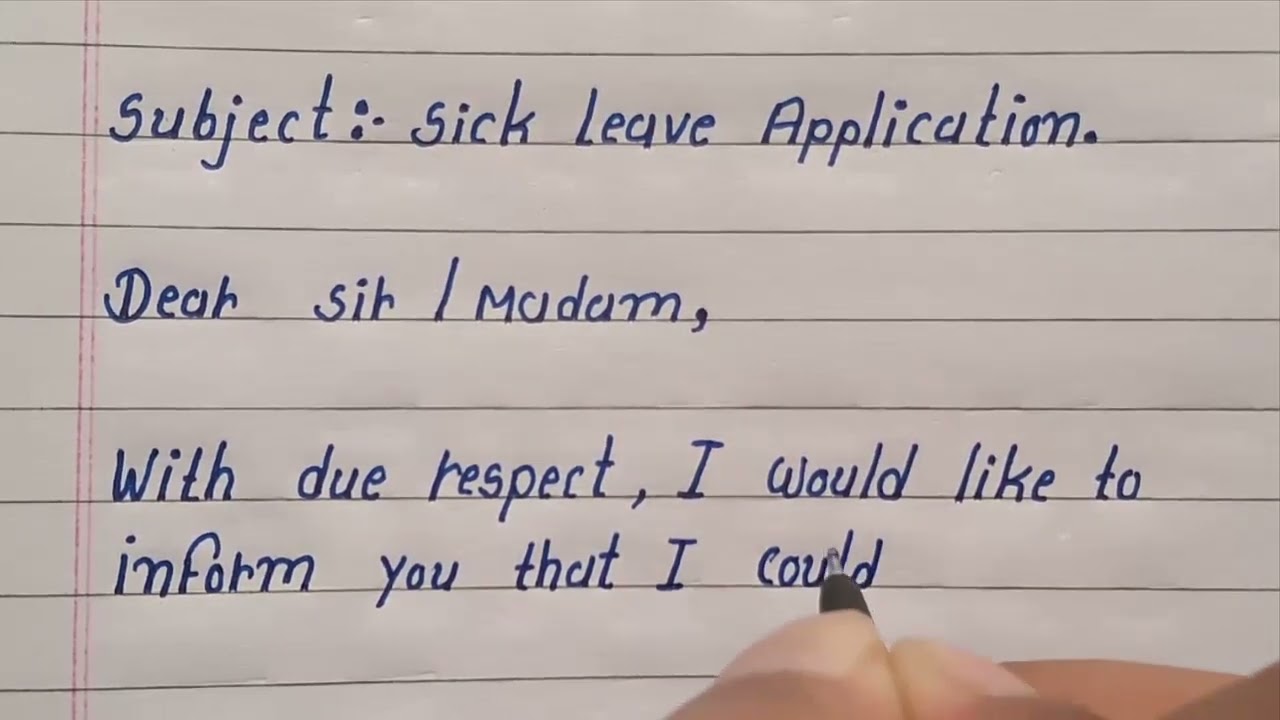 Sick Leave Application To Principal | Application For Sick Leave | Letter Writing In English