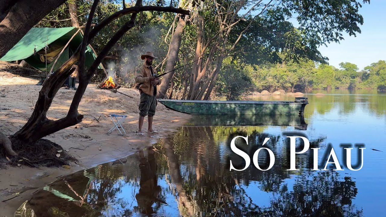 Я разбил лагерь возле карьера, наткнулся на гнездо большой рыбы пиау, мне оставалось только закин...