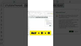 ALT D O – Excel Form Shortcut You Must Know! 🔥 #shorts #excel