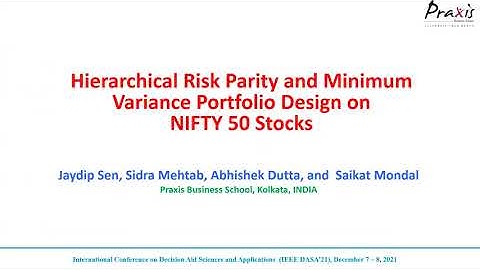 Hierarchical Risk Parity and Minimum Variance Portfolio Design on NIFTY 50 Stocks