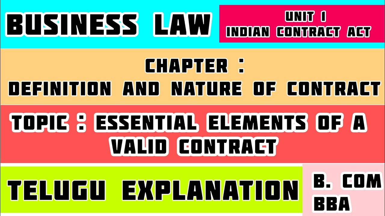 Essential elements of a Valid Contract||section -10|Indian Contract Act ...