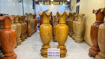 Đôi lọ LỘC BÌNH gỗ cẩm nguyên khối 1m7 - LỤC BÌNH phong thuỷ - ĐỒ GỖ KINH BẮC