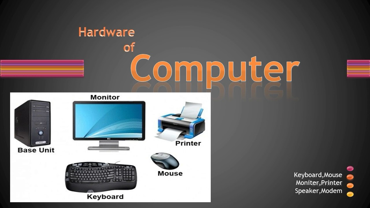 Hardware of Computer System |Keyboard|Mouse|Moniter|Modem