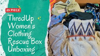 ThredUp 25 Piece Mixed Women's Rescue Box Unboxing