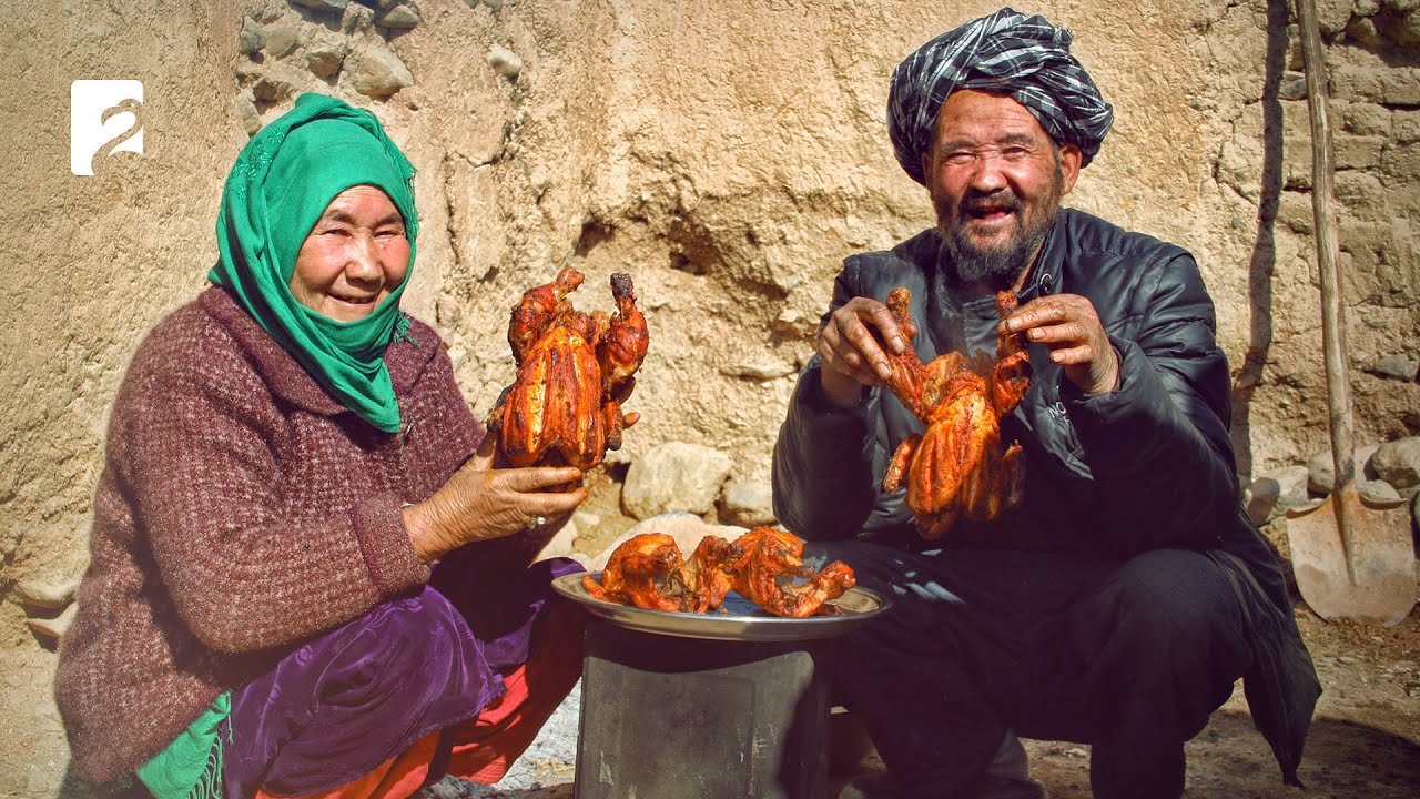 Romantic Village Cooking 🍗❤️ | Couple Cooks Chicken Roast Over Open Fire