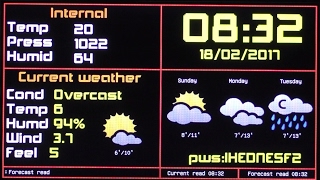 IOT Arduino project internet weather station V2 - RA8875 - Teensy 3.6 - ESP8266 - BME280