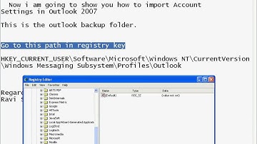 import Account Settings in Outlook 2007