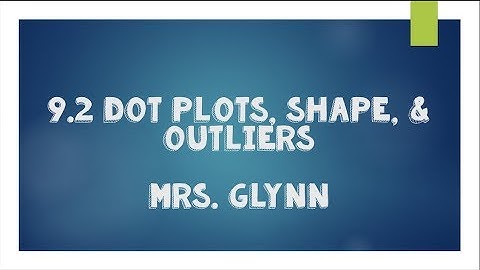 9.2 Dot Plots, Shape, & Outliers