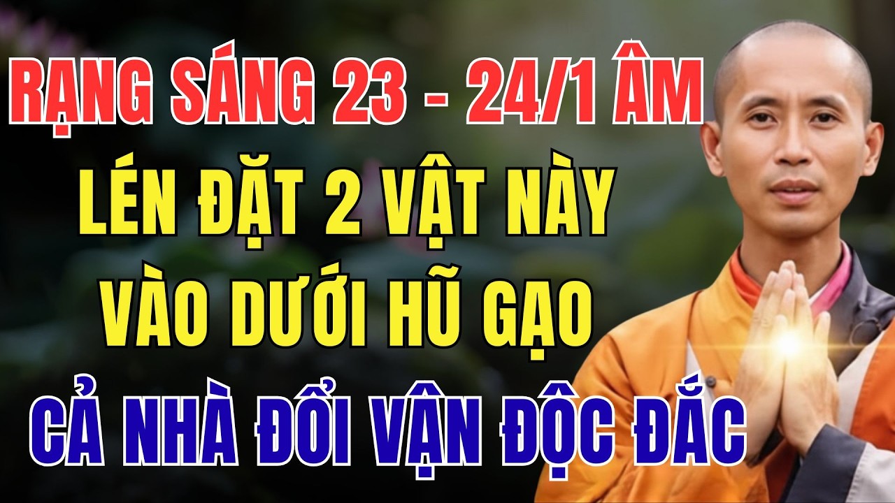 RẠNG SÁNG 23 - 24/1 ÂM LỊCH, LÉN ĐẶT 2 VẬT NÀY VÀO DƯỚI HŨ GẠO, CẢ NHÀ ĐỔI VẬN ĐỘC ĐẮC