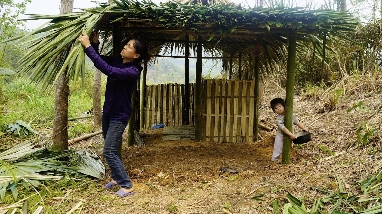 Full Video: 555 Days Journey of an 18-Year-Old Single Mother - Building a Bamboo House in the Forest